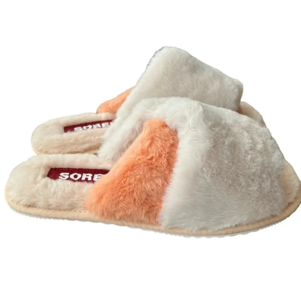 New SOREL Nova Sand & Natural Go Mail Run Plush Slippers Women’s Size 7 - Picture 2 of 6